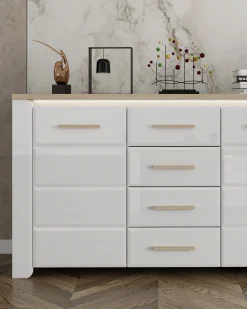 Aparador ABERDEEN com 2 portas e 4 gavetas