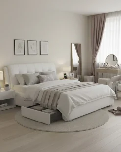 Cama de casal ANTÓNIO com 4 gavetas