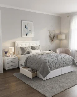 Cama de casal BIA com 4 gavetas