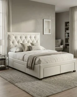 Cama de casal BIA com 4 gavetas