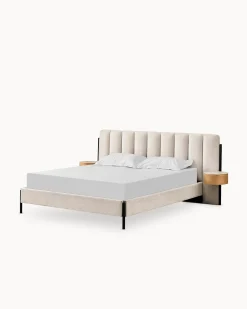 Cama de casal QUEENIE com 2 mesas de cabeceira