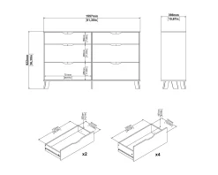 Cómoda ATALAIA com 6 gavetas