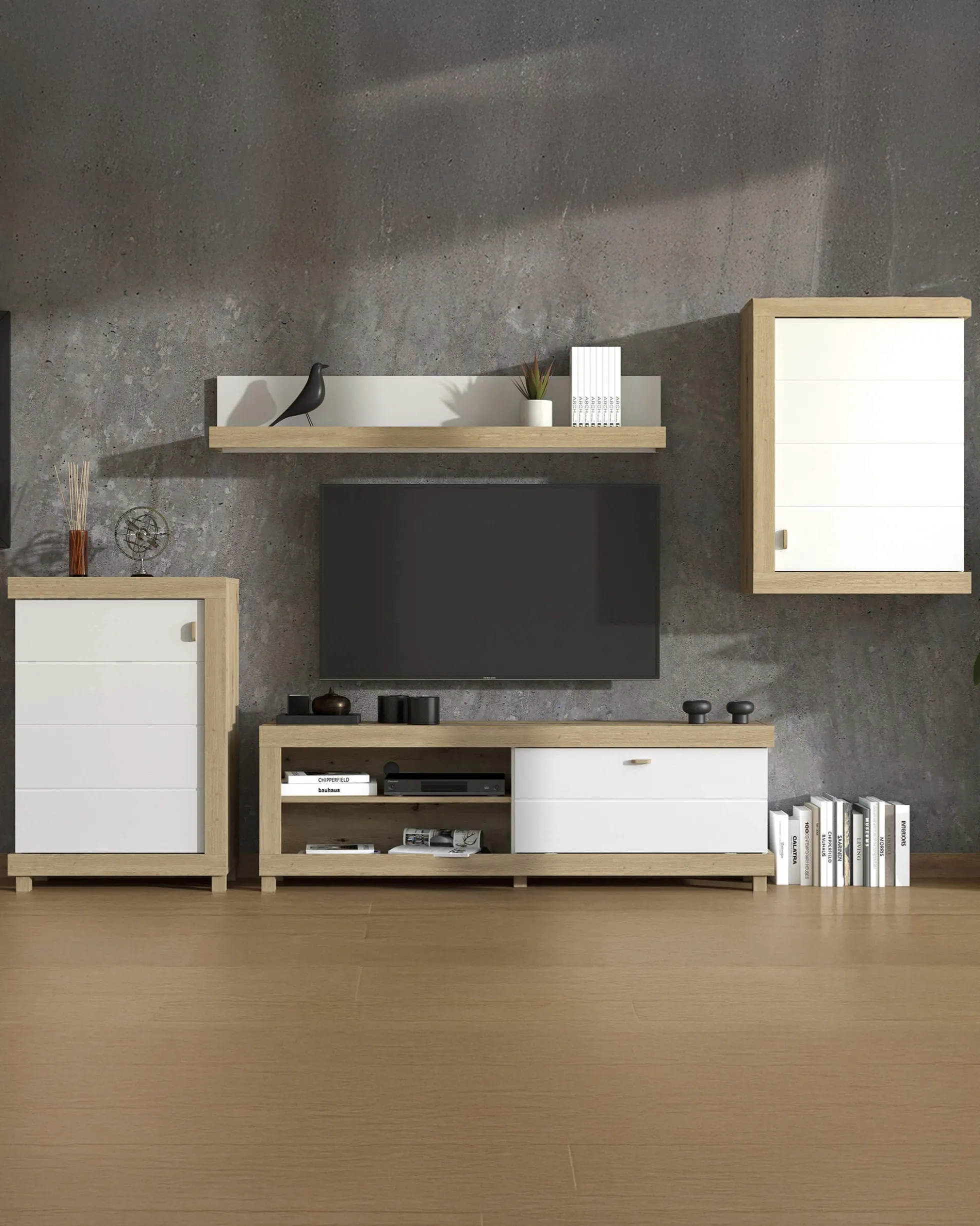 Estante TV HASTINGS com 4 elementos