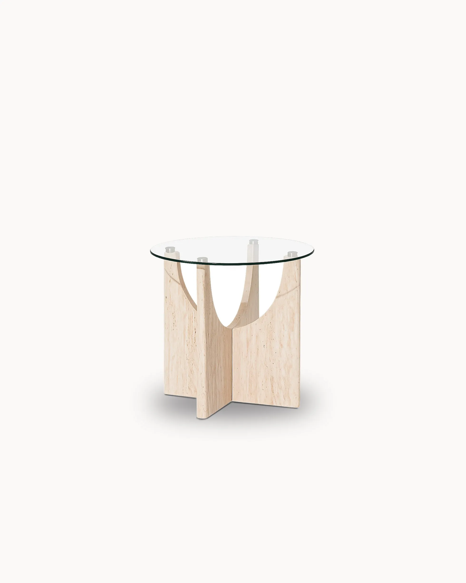 Mesa de apoio redonda PIETRA em vidro