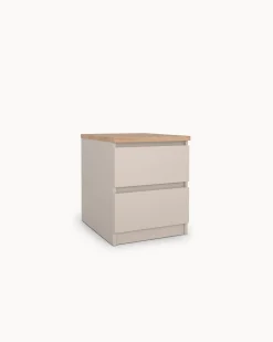Mesa de cabeceira NEW MATRIX SHINY com 2 gavetas
