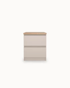 Mesa de cabeceira NEW MATRIX SHINY com 2 gavetas