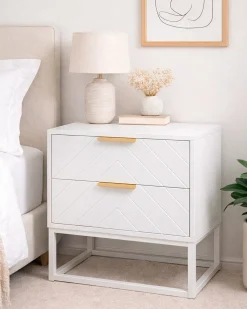 Mesa de cabeceira PASSY com 2 gavetas