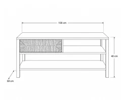 Mesa de centro GRACE com 1 gaveta