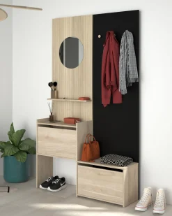 Móvel de entrada ELMO com 2 portas e largura ajustável