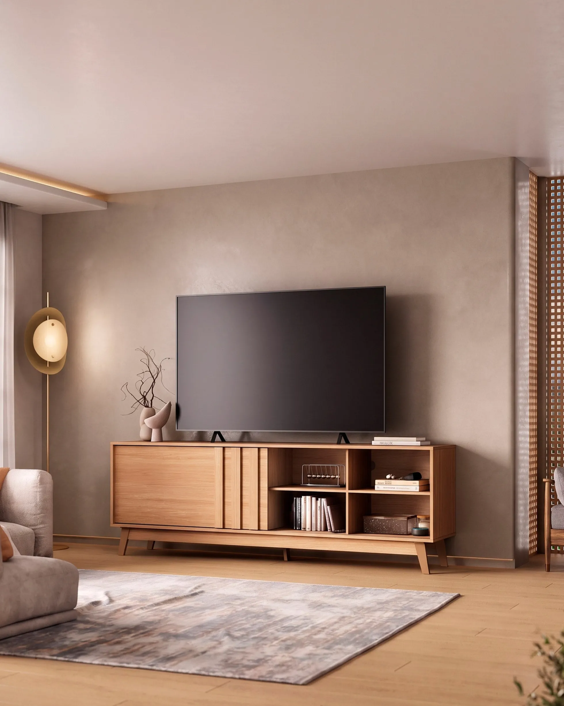 Móvel TV ACE com porta deslizante reversível