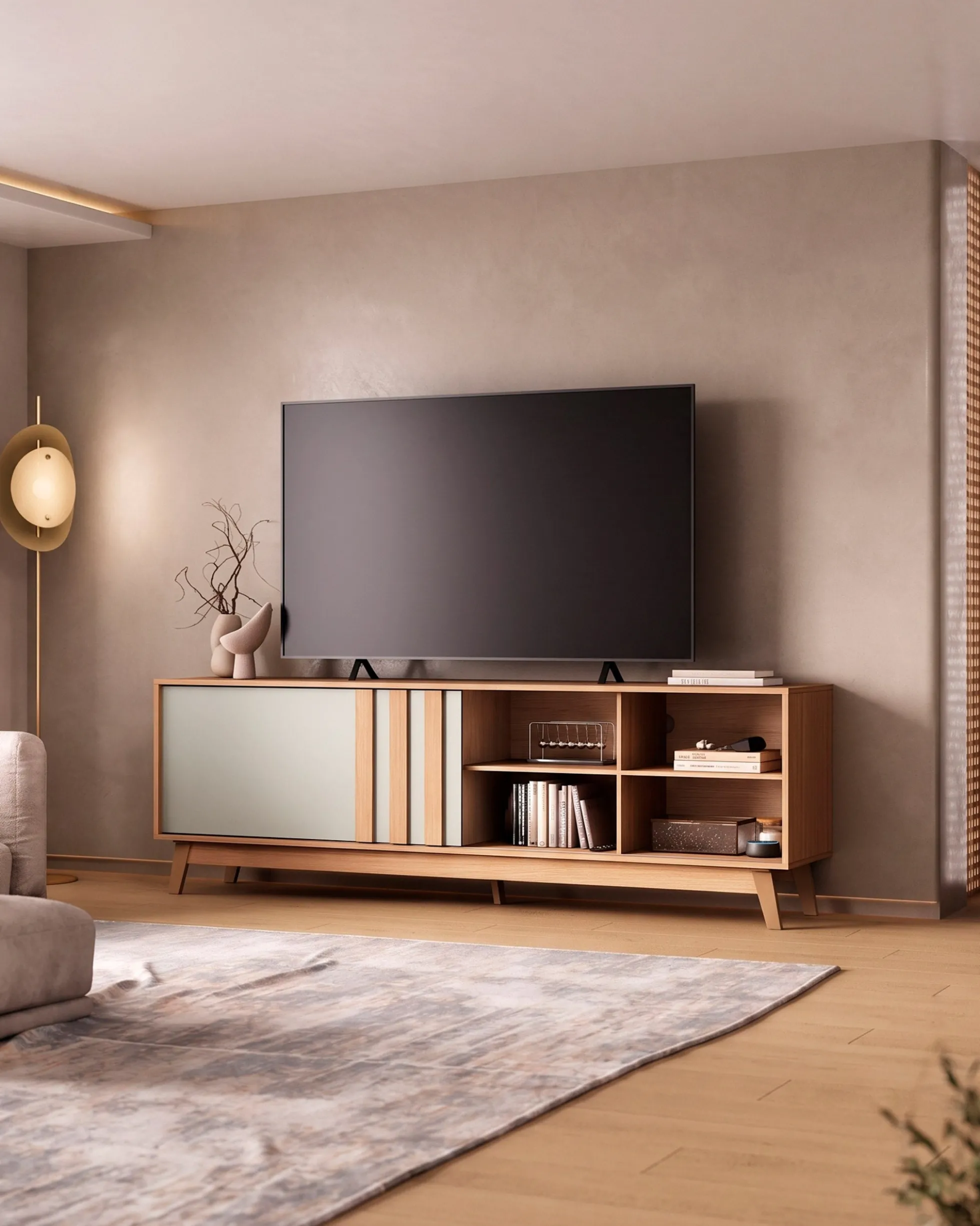 Móvel TV ACE com porta deslizante reversível