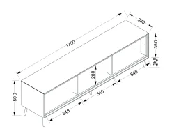 Móvel TV ARONA com 3 portas