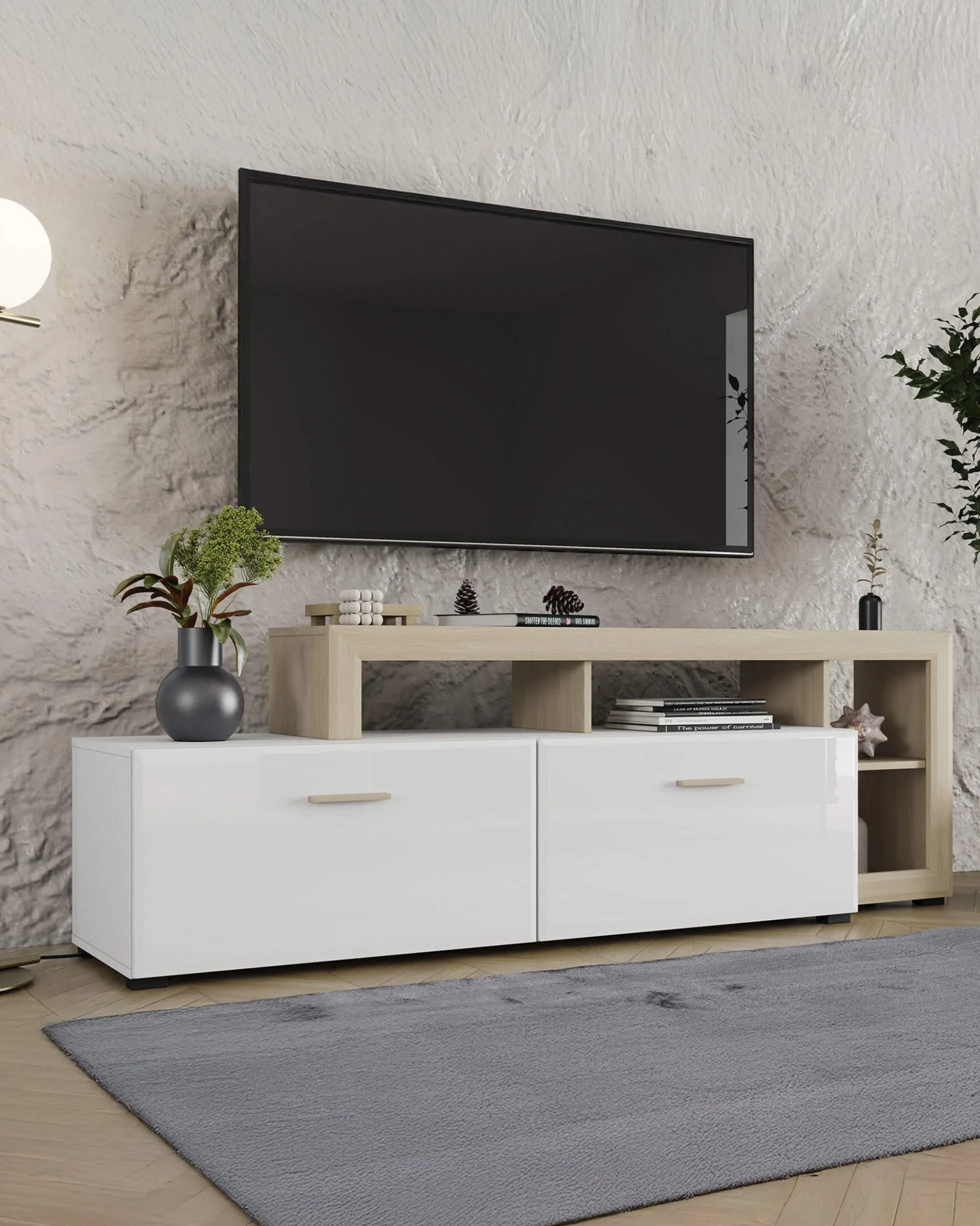 Móvel TV CARLOW com 2 portas basculantes