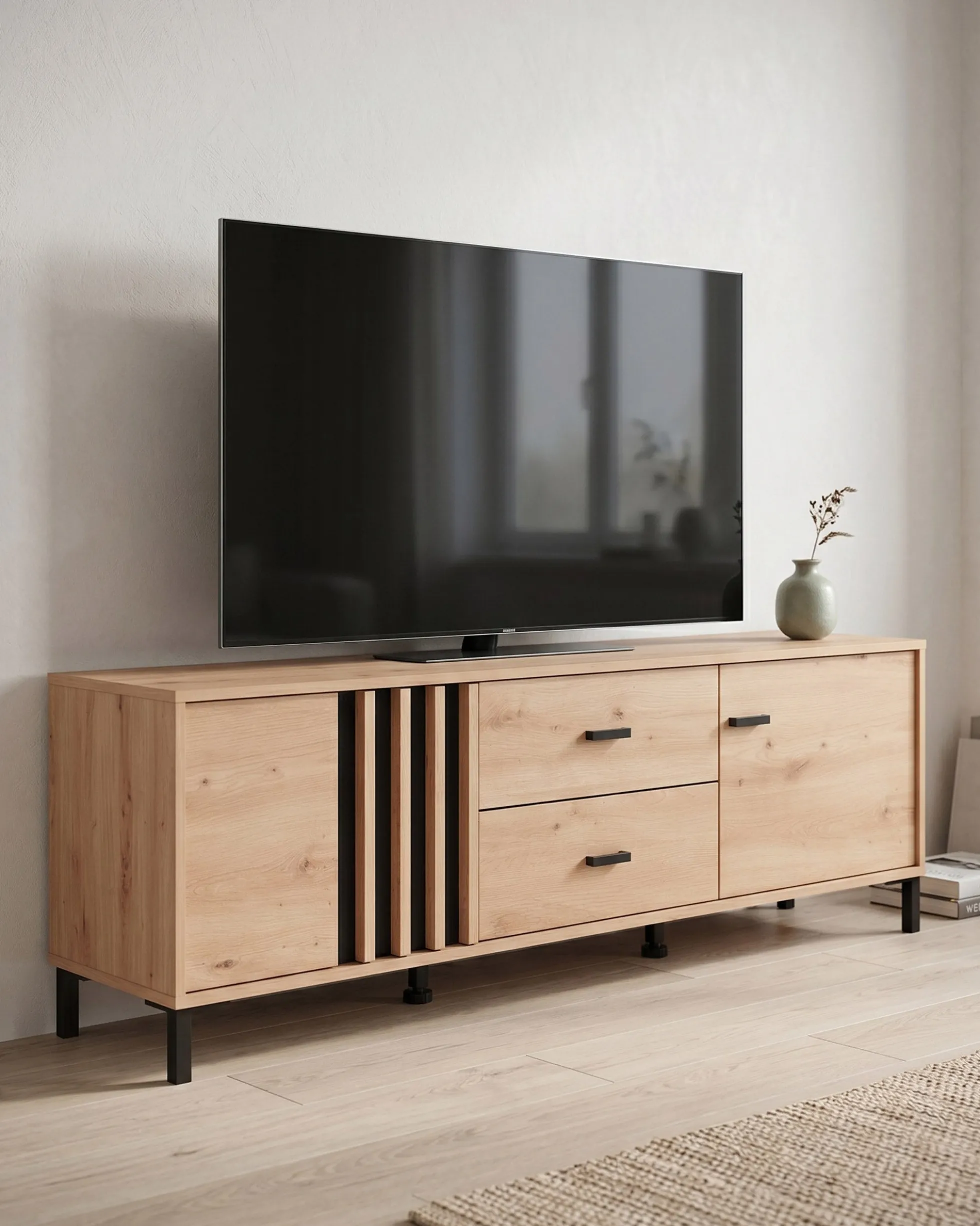 Móvel TV LAVAL com 2 portas e 2 gavetas