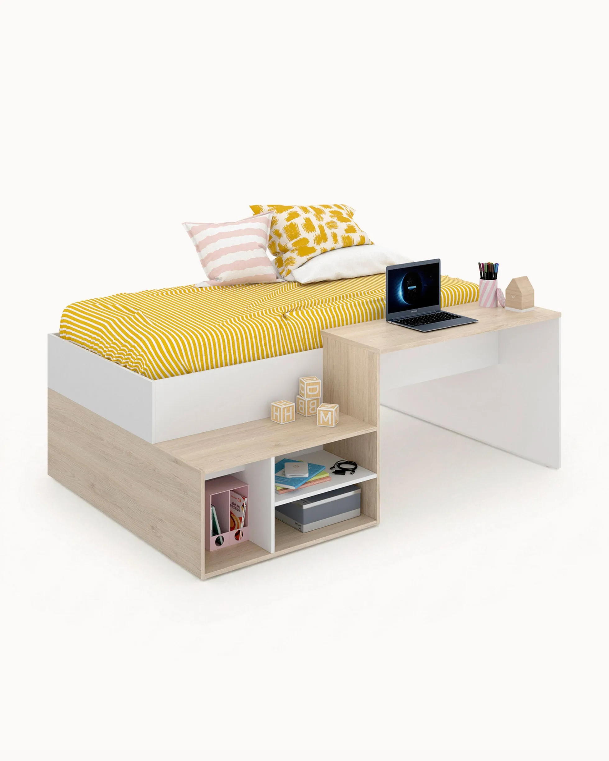 Pack cama alta ERICK + colchão SPRING ROLLER