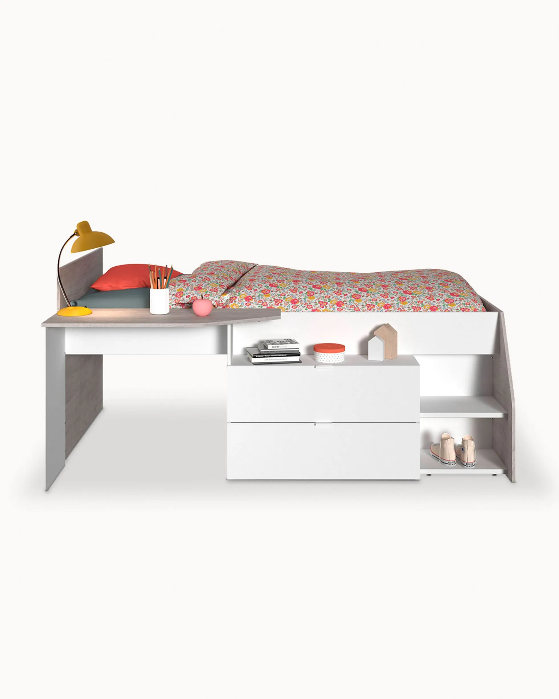 Pack cama alta MILKY + colchão SPRING ROLLER
