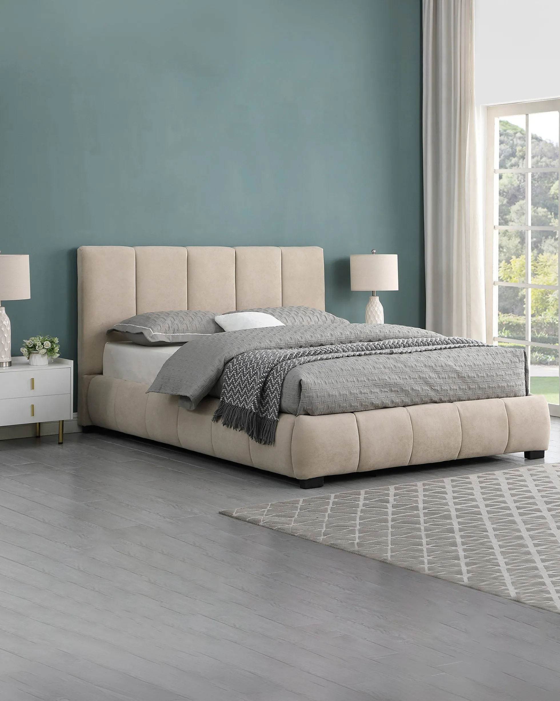 Pack cama de casal ALBERTO II + colchão SPRING ROLLER