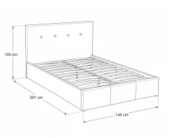 Pack cama de casal BETTY II + Colchão HOMYSLEEP PALACIO COOLER