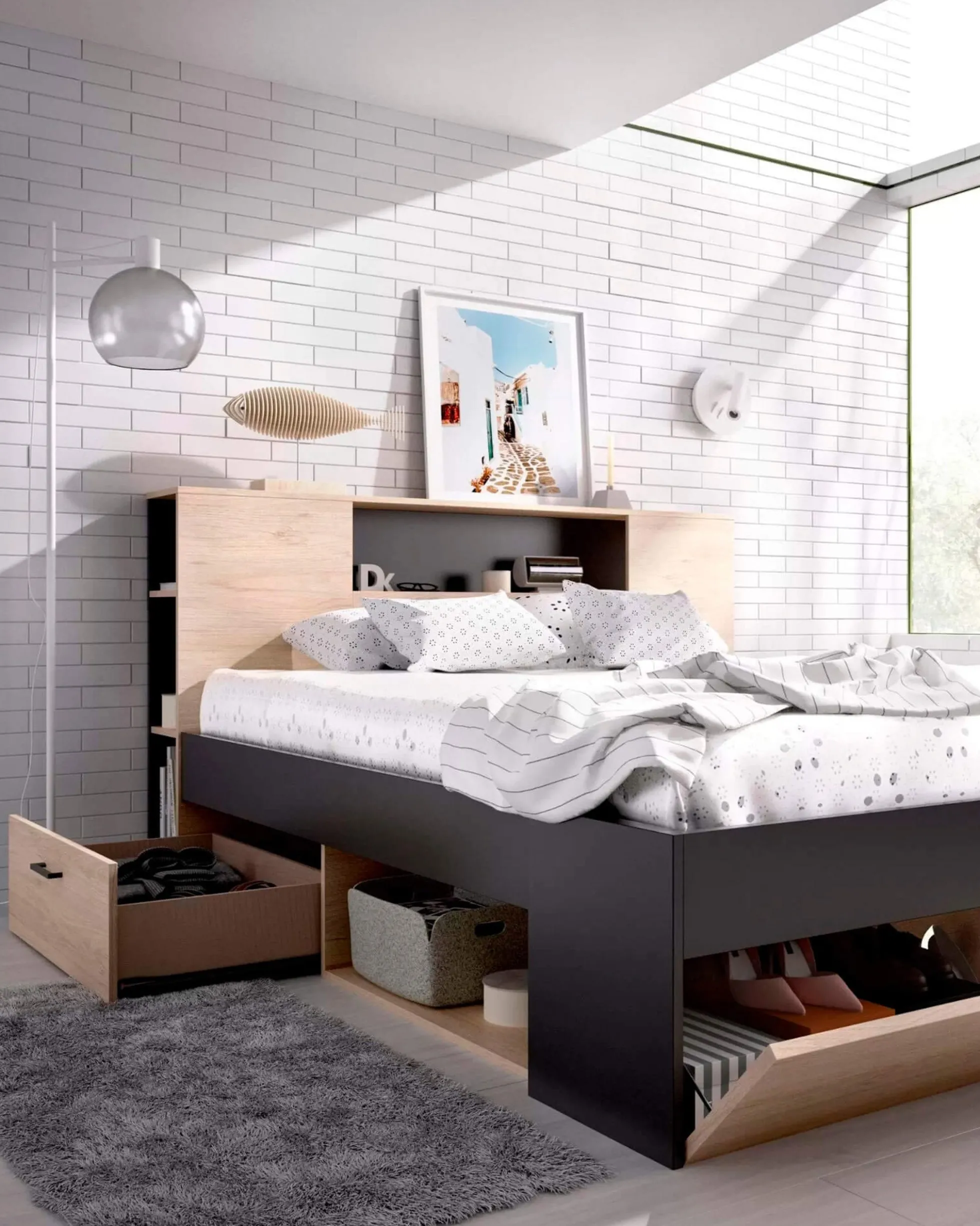 Pack cama de casal COLOMBO + colchão SPRING ROLLER