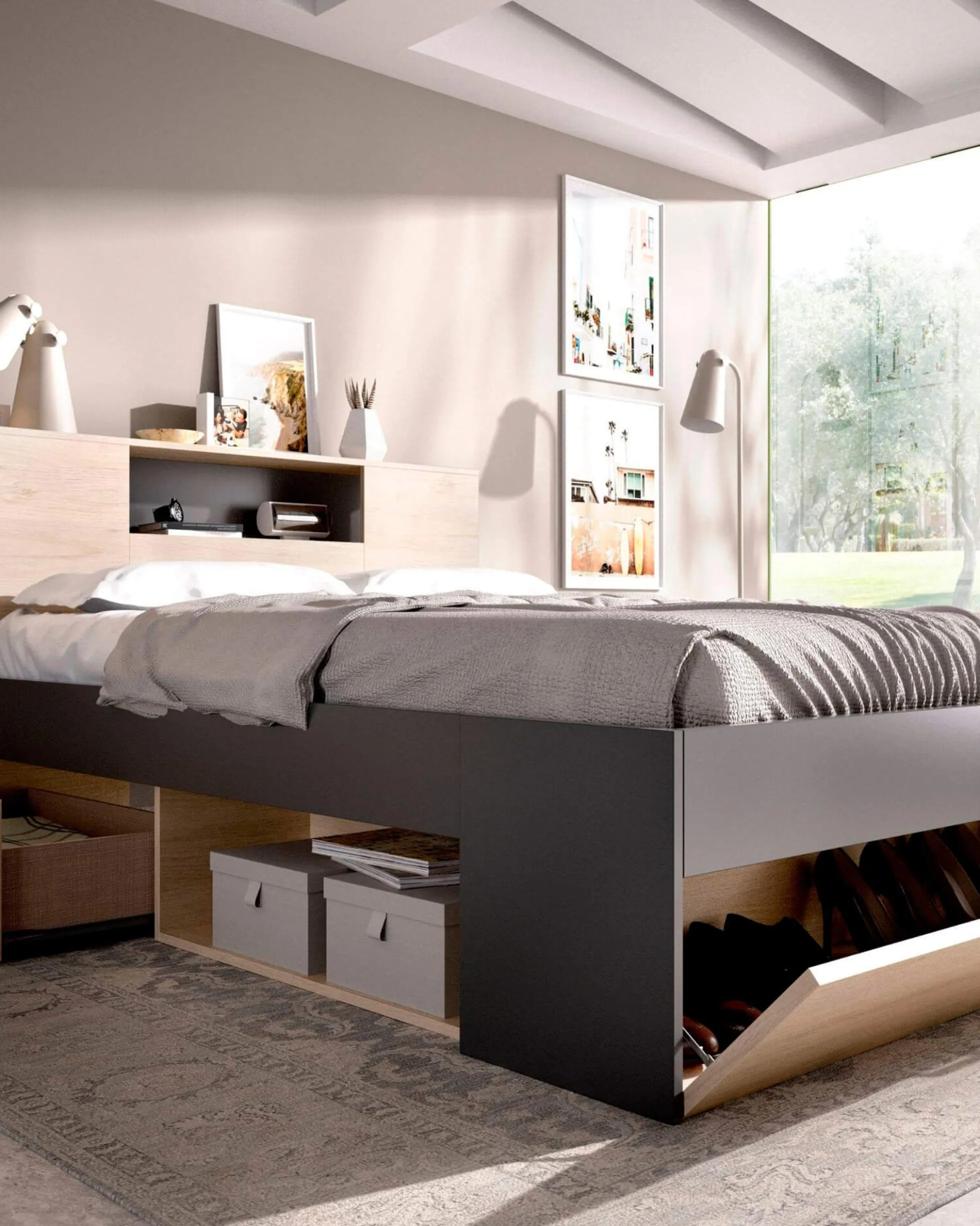 Pack cama de casal COLOMBO + colchão SPRING ROLLER