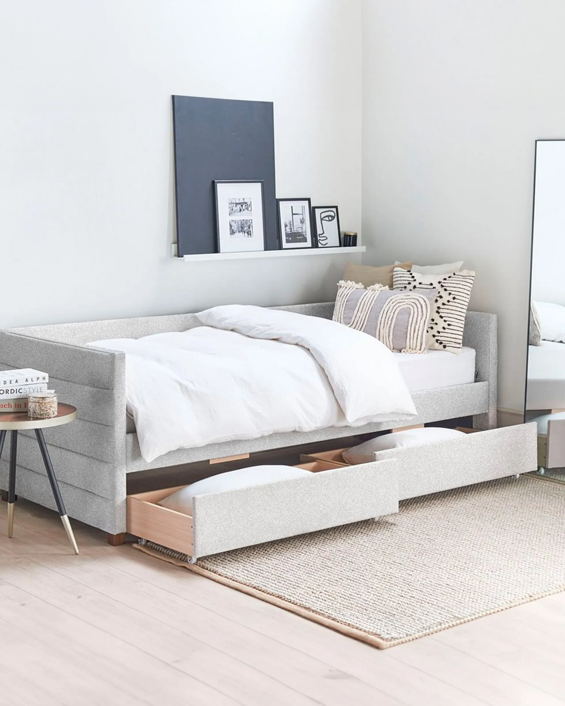Pack cama de solteiro LENA + colchão SPRING ROLLER