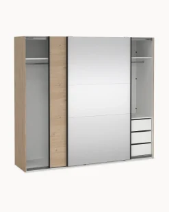 Roupeiro COMO com 2 portas, espelho e cómoda integrada
