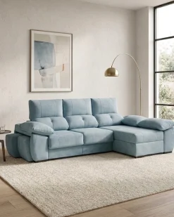 Sofá chaise Longue ANDOR com cama,baús e puffs