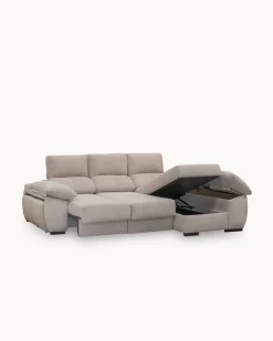 Sofá chaise Longue ANDOR com cama,baús e puffs