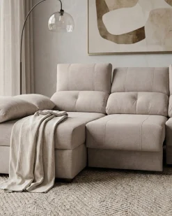 Sofá chaise Longue ANDOR com cama,baús e puffs