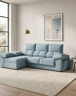 Sofá chaise Longue ANDOR com cama,baús e puffs