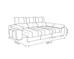 Sofá chaise Longue ANDOR com cama,baús e puffs