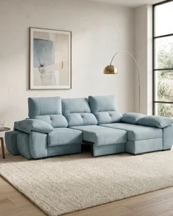 Sofá chaise Longue ANDOR com cama,baús e puffs