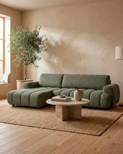 Sofá chaise longue IMPRESSION com cama e baú
