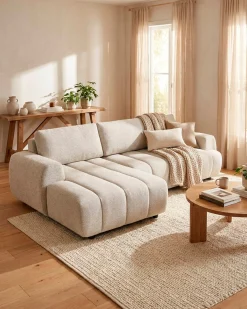 Sofá chaise longue IMPRESSION com cama e baú