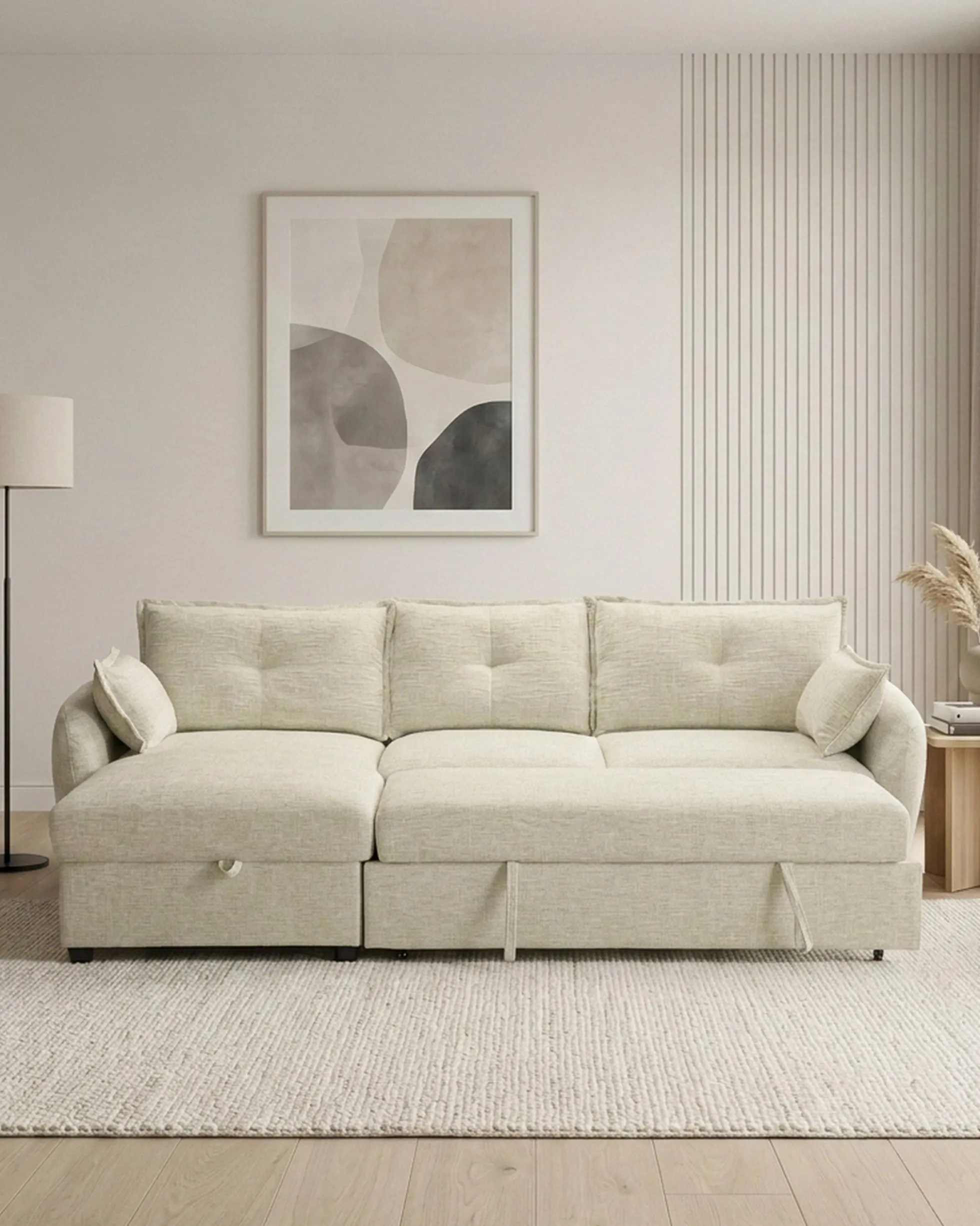 Sofá chaise longue ISADORA com cama e baú