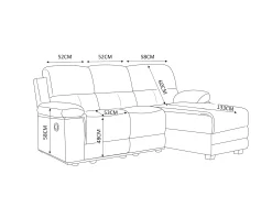 Sofá chaise longue LEON relax manual