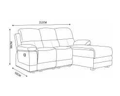 Sofá chaise longue LEON relax manual