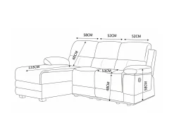 Sofá chaise longue LEON relax manual