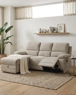 Sofá chaise longue LEON relax manual