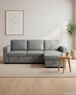 Sofá chaise longue MANHATTAN com cama e baú