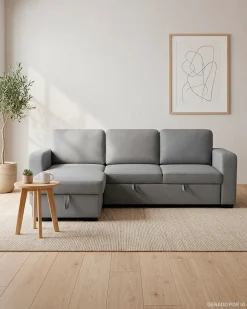 Sofá chaise longue MANHATTAN com cama e baú