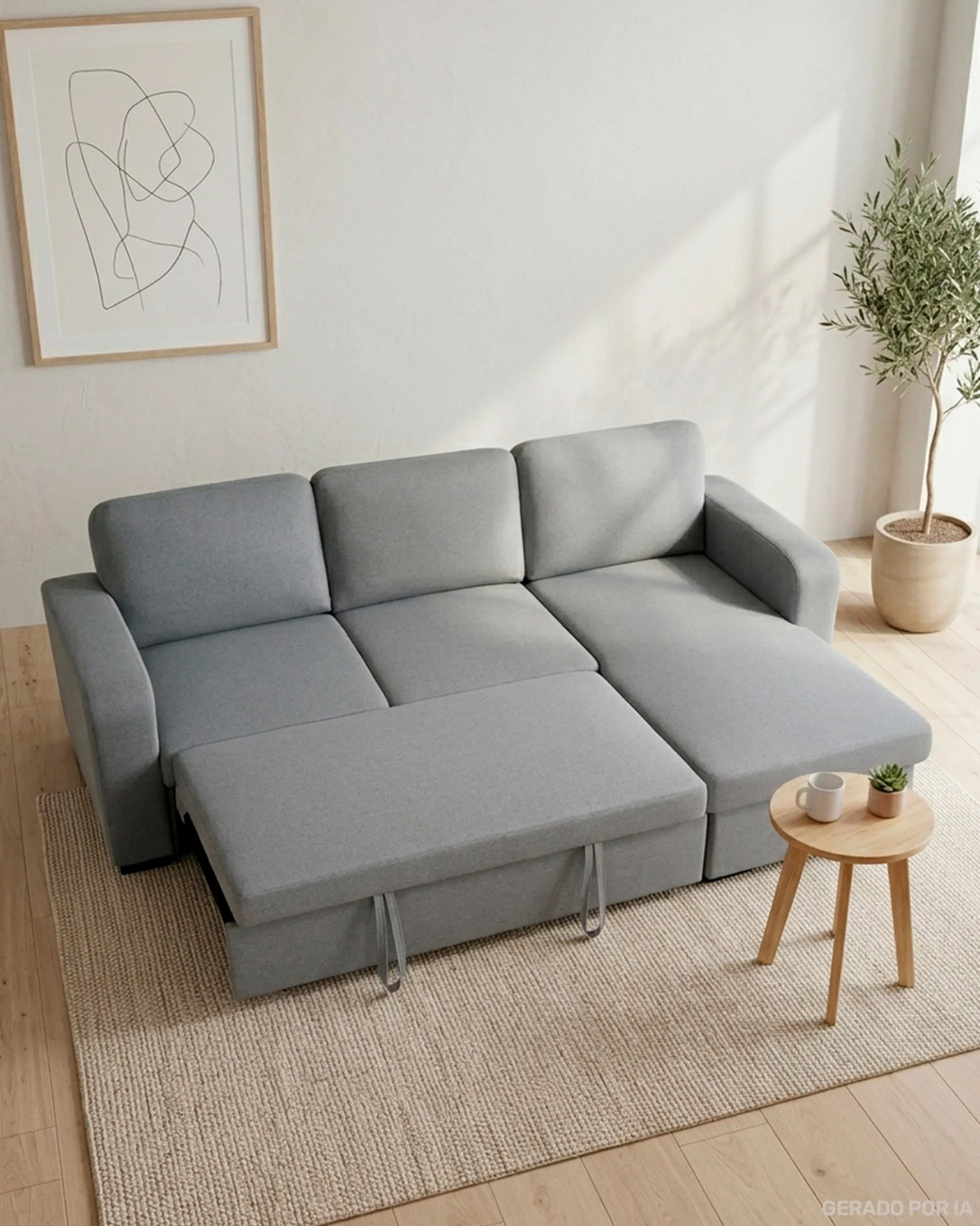 Sofá chaise longue MANHATTAN com cama e baú