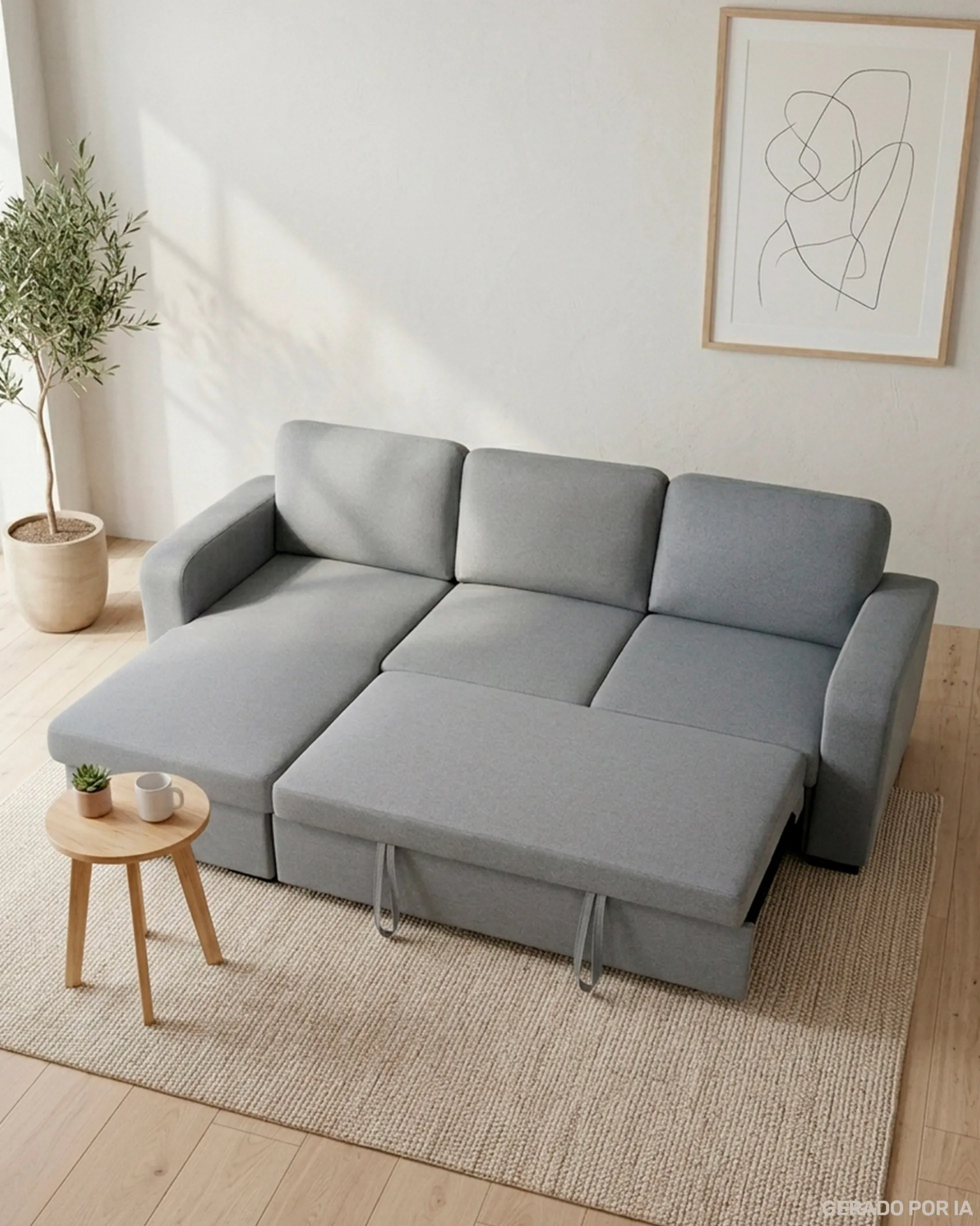 Sofá chaise longue MANHATTAN com cama e baú