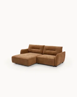 Sofá chaise longue MELORIE com cama e baú