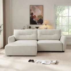 Sofá chaise longue MELORIE com cama e baú