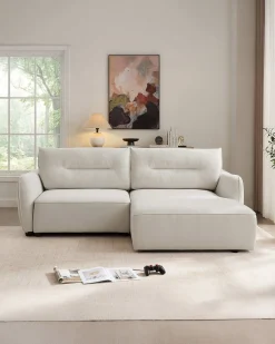 Sofá chaise longue MELORIE com cama e baú