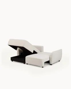 Sofá chaise longue MELORIE com cama e baú