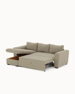 Sofá chaise longue reversível ASTY com cama e baú