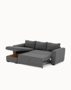 Sofá chaise longue reversível ASTY com cama e baú