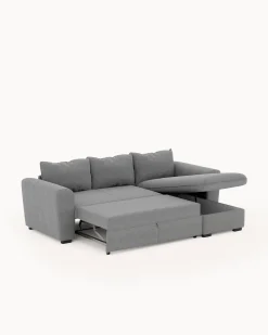 Sofá chaise longue reversível ASTY com cama e baú